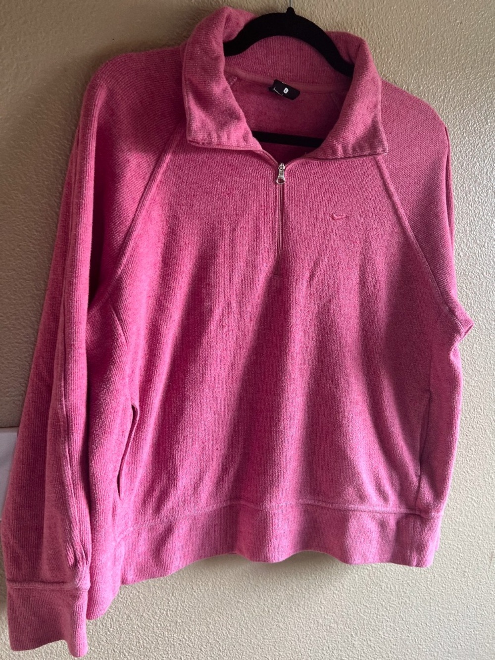 NIKE HYPERNATURALS Dessert Berry Pink 1/2-ZIP PULLOVER SWEATER Size Large